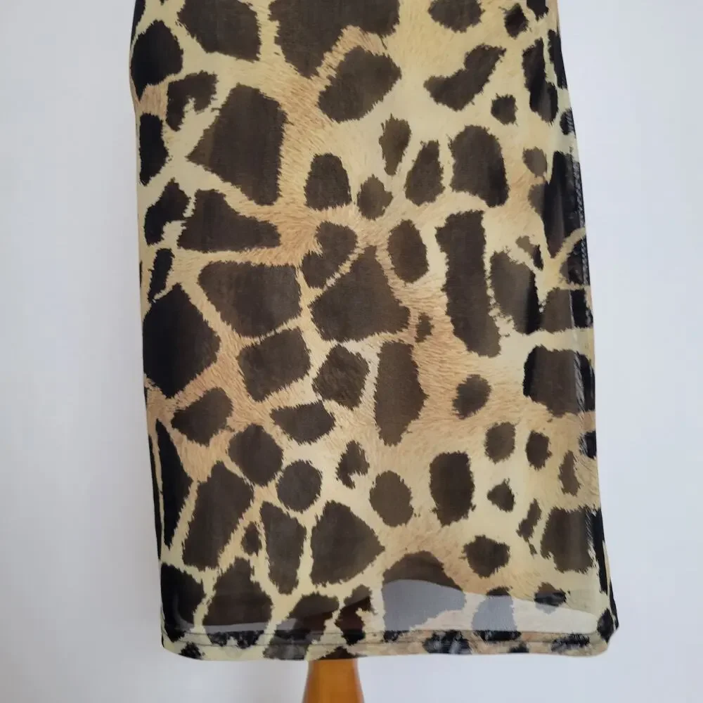 Joseph Ribkoff One Shoulder Bodycon Dress Animal Print Sexy Night Out Women 2 - Picture 6 of 12